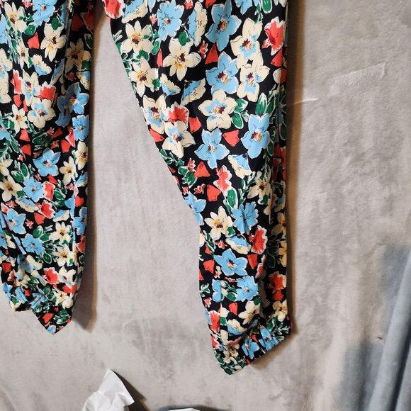 Zara Parachute Floral boho Chic Comfort relaxed fit Medium elastic waist pants - Picture 3 of 6